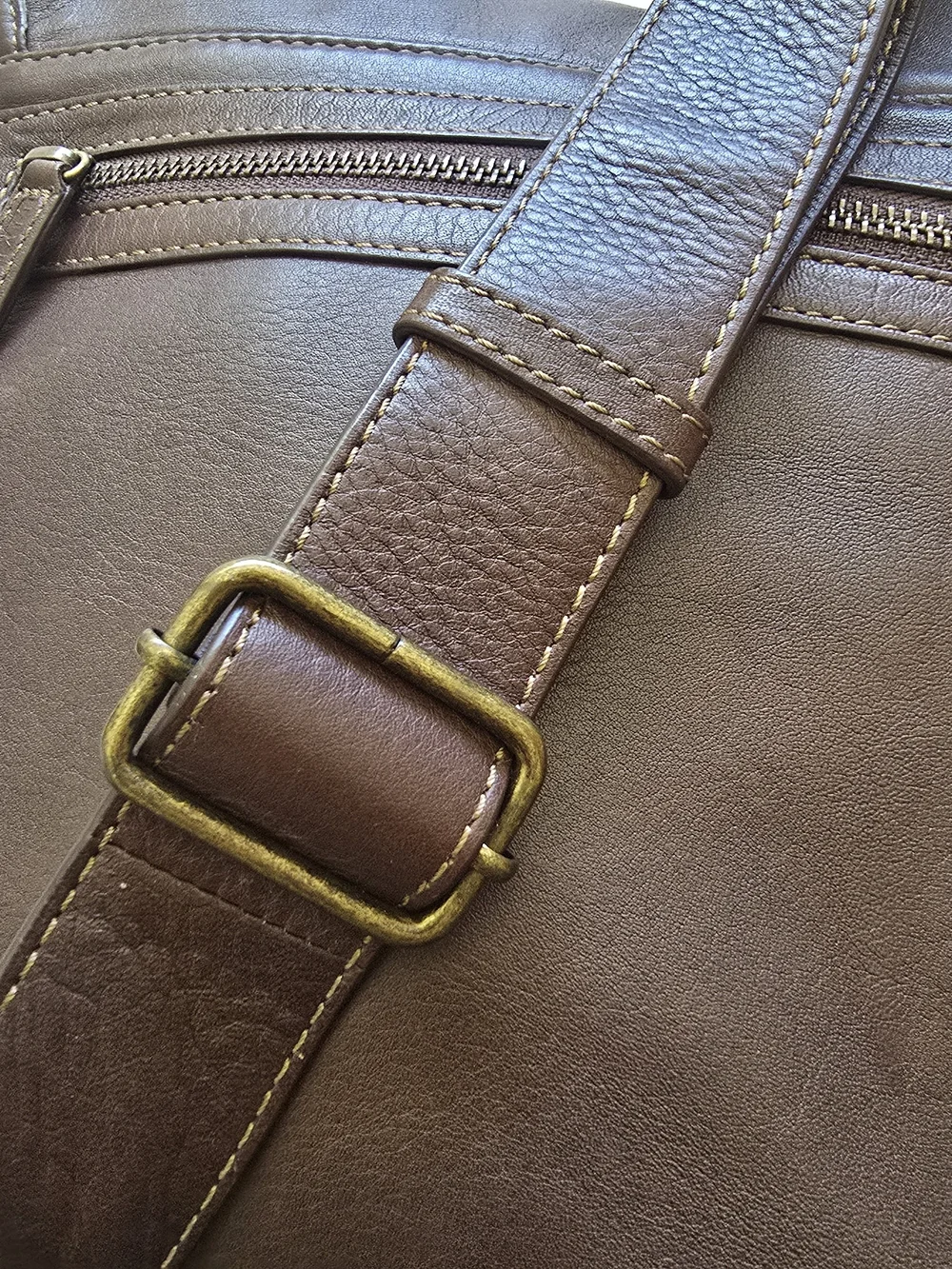 Levenger Brown Leather Messenger Crossbody Satchel 12